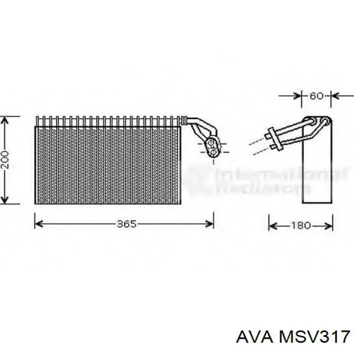 Parownik klimatyzacji AVA MSV317 cena, od 107,43 USD