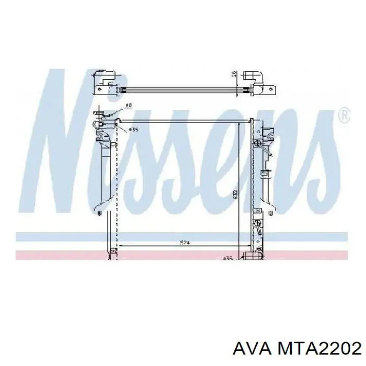 Chłodnica silnika AVA MTA2202 cena, od 124,67 USD