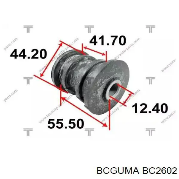 Silentblock tylnego wahacza podłużnego tyłny BC2602 Bcguma