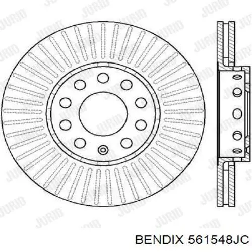 Do koszyka 561548JC Jurid/Bendix Tarcza hamulcowa przednia