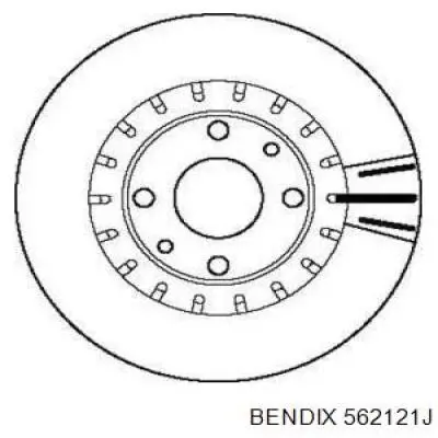 562121J Jurid/Bendix Tarcza hamulcowa przednia