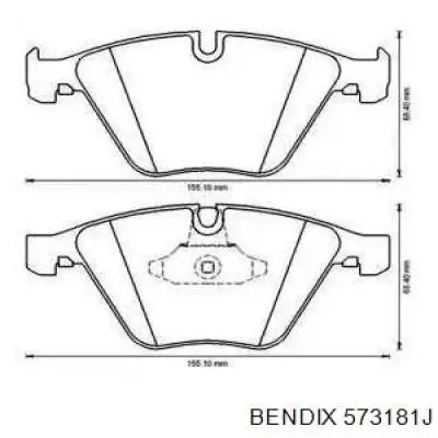 573181J Jurid/Bendix klocki hamulcowe przednie tarczowe