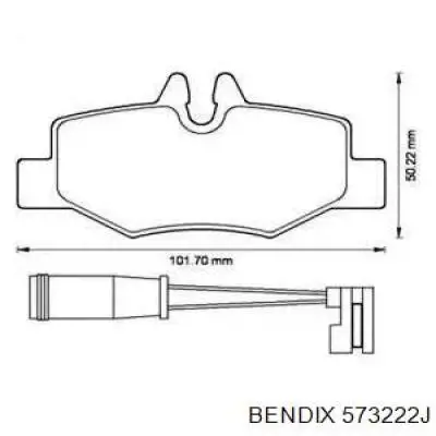 573222J Jurid/Bendix okładziny (klocki do hamulców tarczowych tylne)