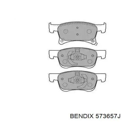 573657J Jurid/Bendix klocki hamulcowe przednie tarczowe