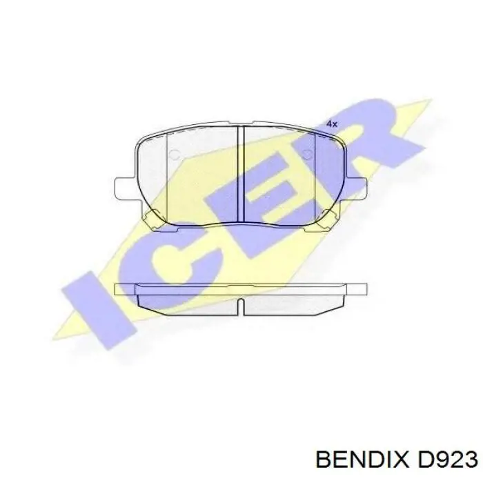 Klocki hamulcowe przednie tarczowe D923 Jurid/Bendix