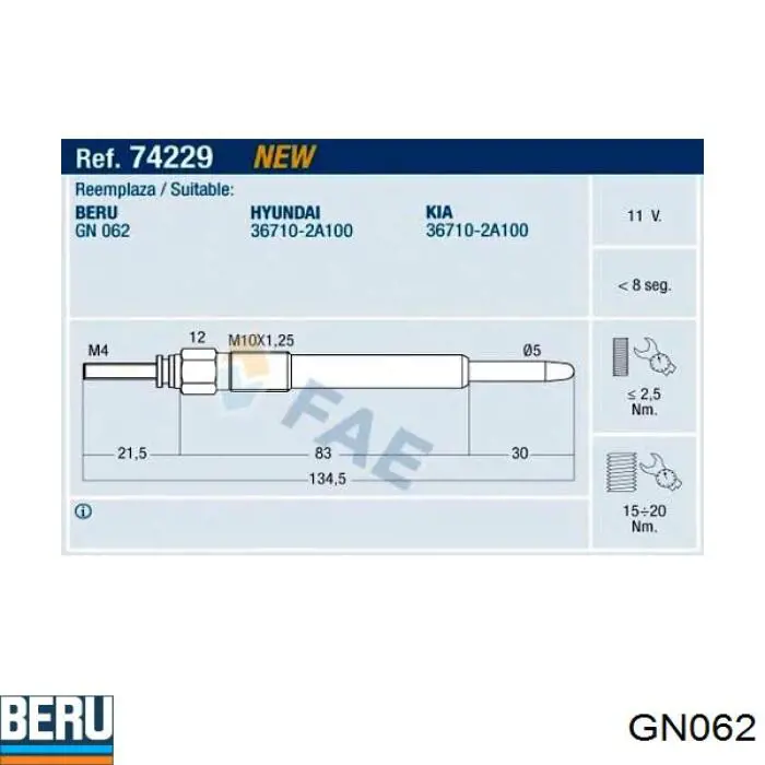 Do koszyka GN062 Beru Świeca żarowa