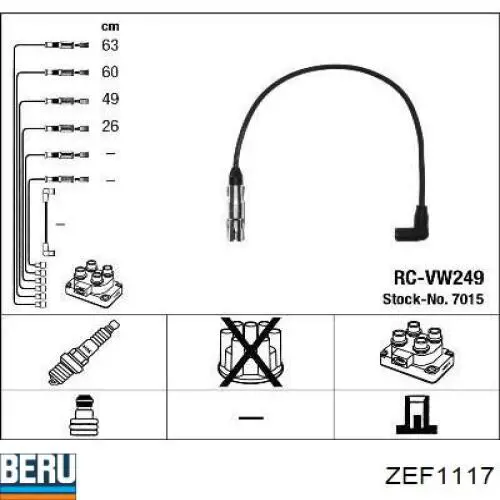 Do koszyka ZEF1117 Beru Zestaw przewodów wysokiego napięcia