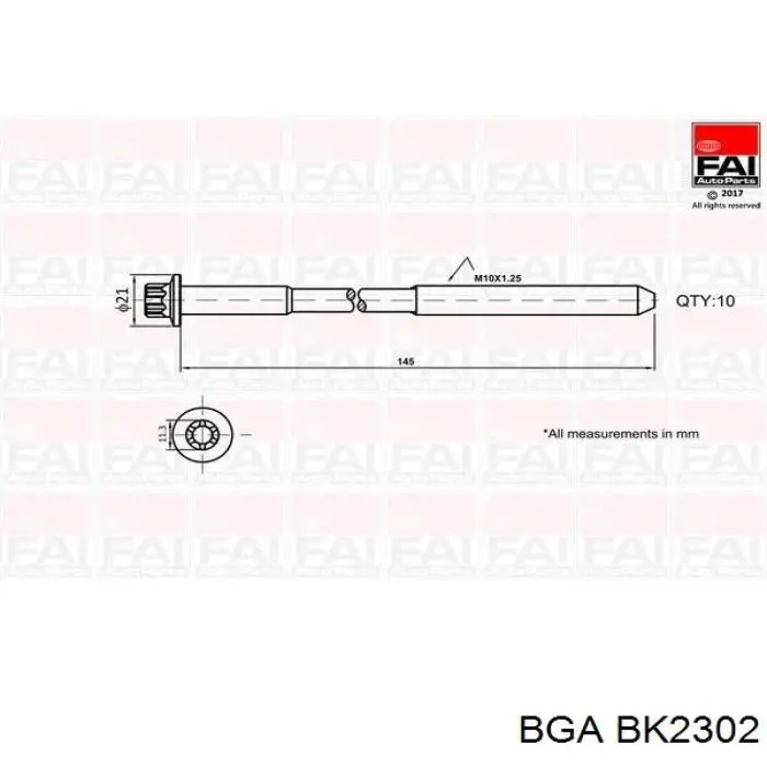 Śruba głowicy cylindrów Mazda R2AA10135 cena, od 36,08 USD