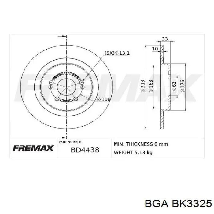 Do koszyka BK3325 BGA Śruba głowicy cylindrów