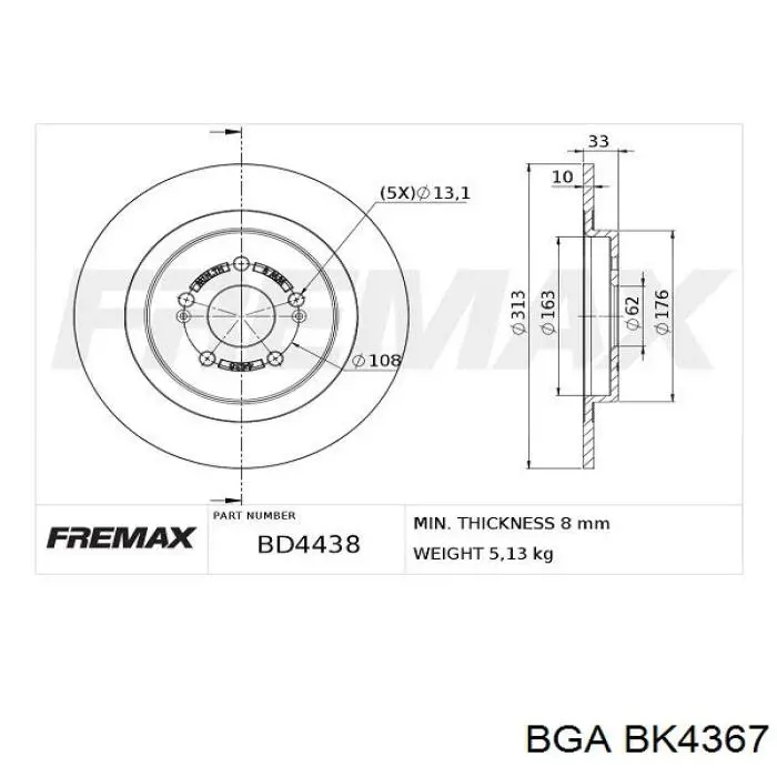 Do koszyka BK4367 BGA Śruba głowicy cylindrów