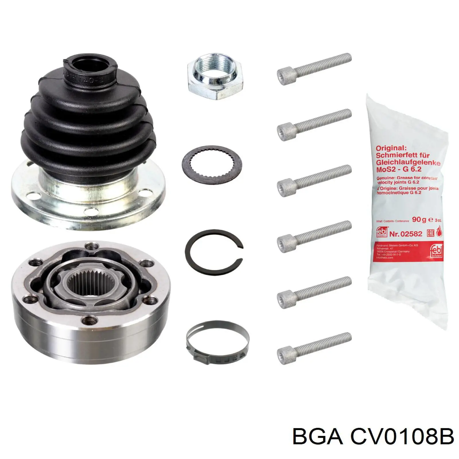 Przegub homokinetyczny przedni wewnętrzny BGA CV0108B cena, od 38,38 USD