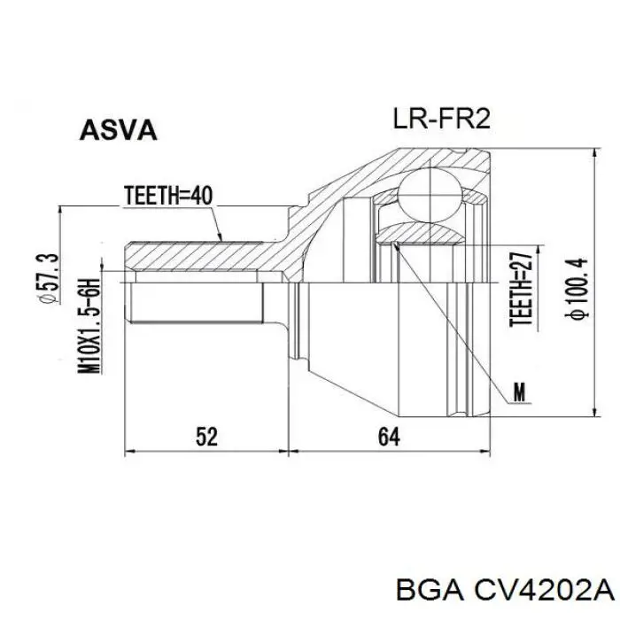 CV4202A BGA Przegub homokinetyczny przedni/tylny