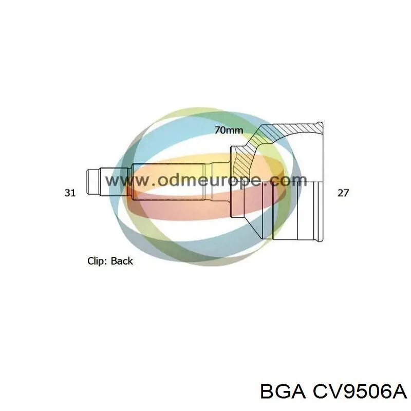 Przegub homokinetyczny przedni zewnętrzny BGA CV9506A cena, od 47,50 USD