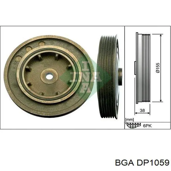 Do koszyka DP1059 BGA Koło pasowe wału korbowego