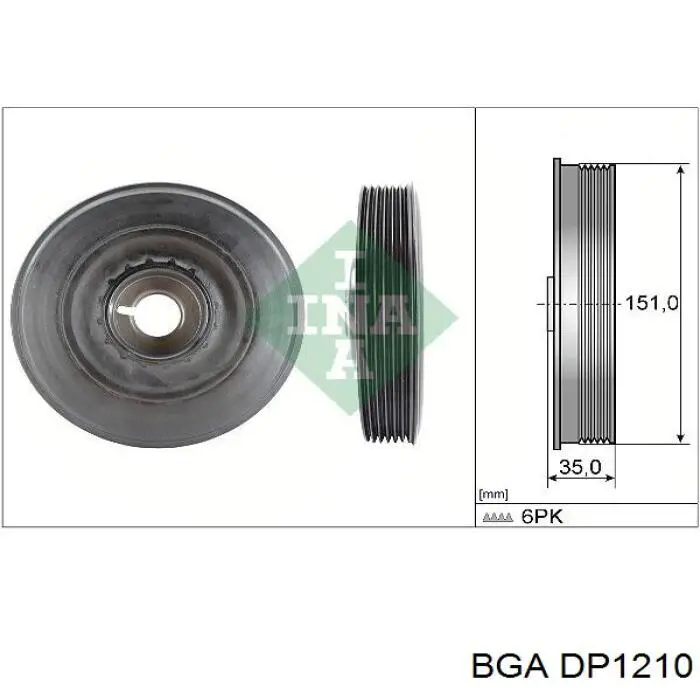Koło pasowe wału korbowego BGA DP1210 cena, od 80,16 USD