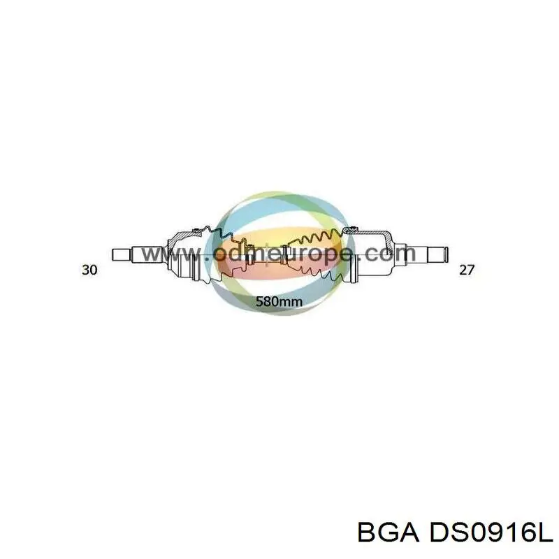 DS0916L BGA Półoś napędowa przednia lewa
