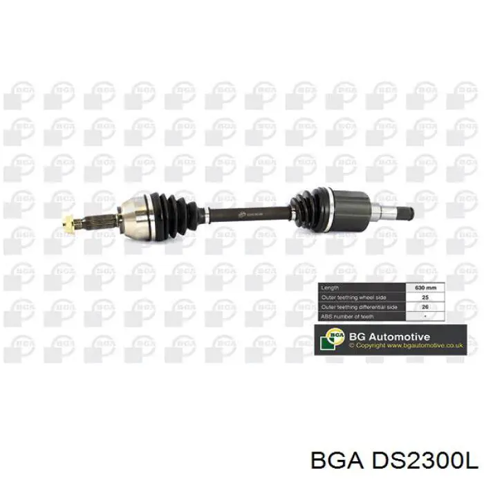 Półoś napędowa przednia lewa BGA DS2300L cena, od 112,27 USD