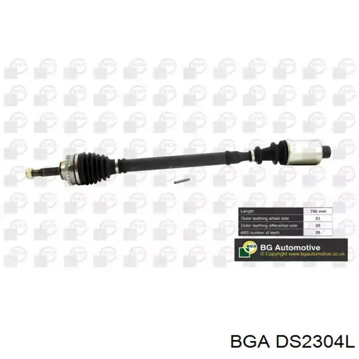 Półoś napędowa przednia lewa BGA DS2304L cena, od 109,50 USD