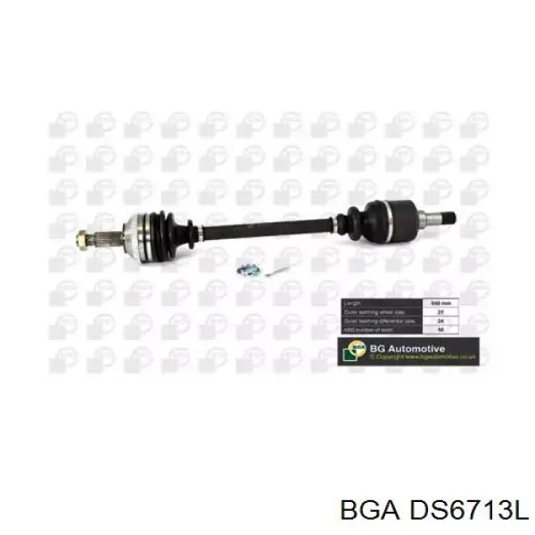 Półoś napędowa przednia lewa BGA DS6713L cena, od 105,14 USD