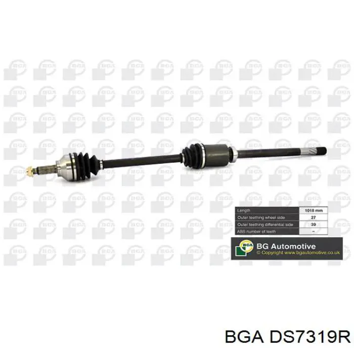 Półoś napędowa przednia prawa BGA DS7319R cena, od 141,27 USD