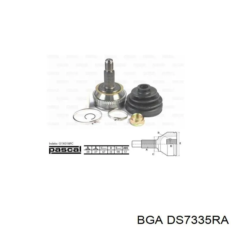 Półoś napędowa przednia prawa BGA DS7335RA cena, od 155,92 USD