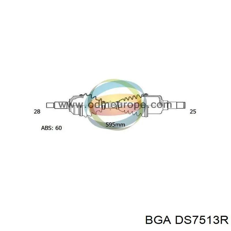 Półoś napędowa przednia prawa BGA DS7513R cena, od 126,73 USD