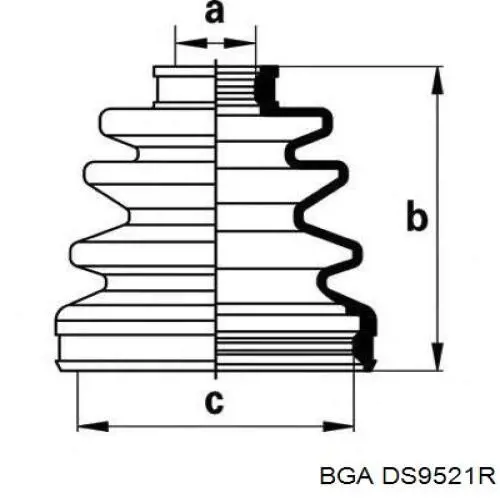 DS9521R BGA Półoś napędowa przednia prawa