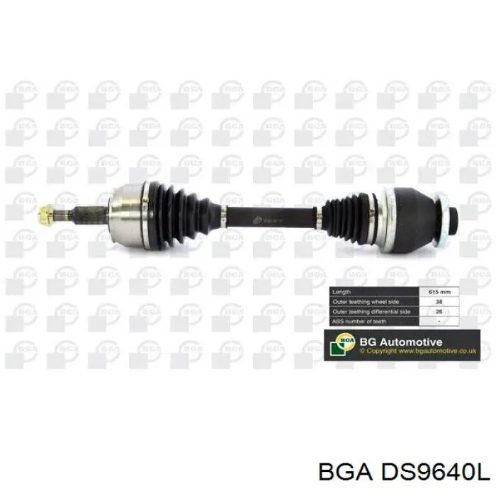 Półoś napędowa przednia lewa BGA DS9640L cena, od 132,98 USD