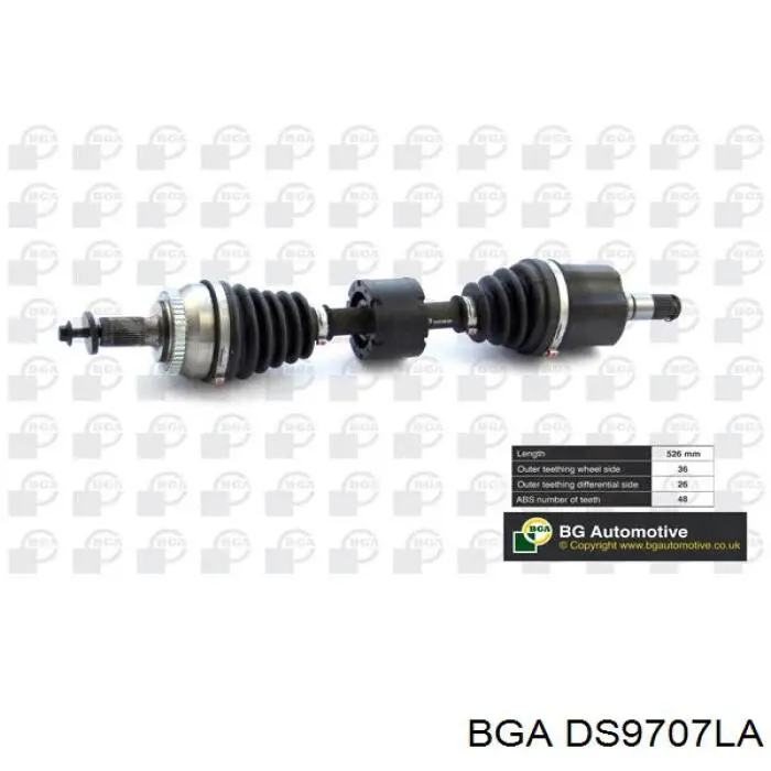 DS9707LA BGA Półoś napędowa przednia lewa