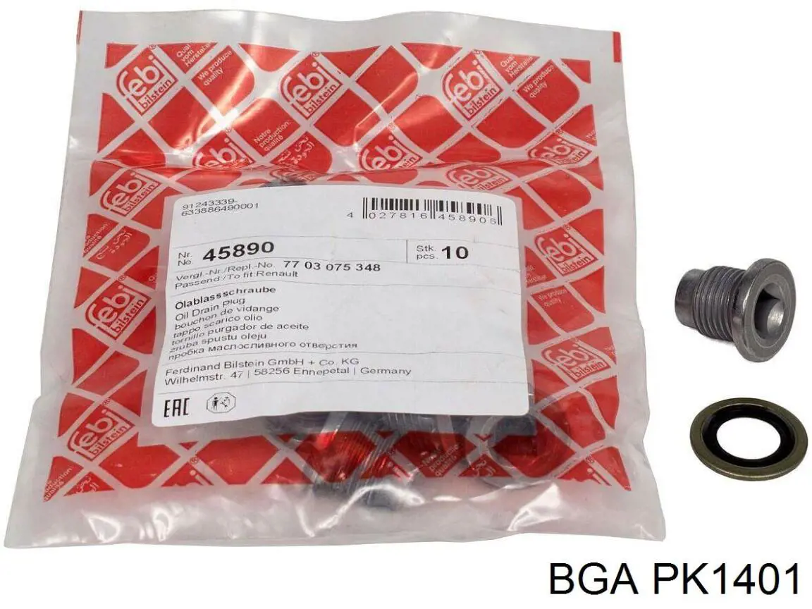 Do koszyka PK1401 BGA Korek miski olejowej silnika