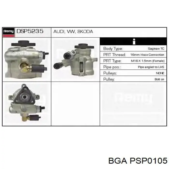 PSP0105 BGA Pompa wspomagania hydraulicznego kierownicy