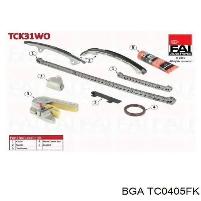 Łańcuch rozrządu, zestaw BGA TC0405FK cena, od 269,51 USD