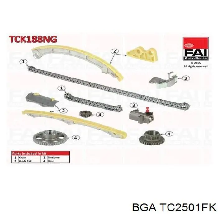 Łańcuch rozrządu, zestaw BGA TC2501FK cena, od 175,95 USD