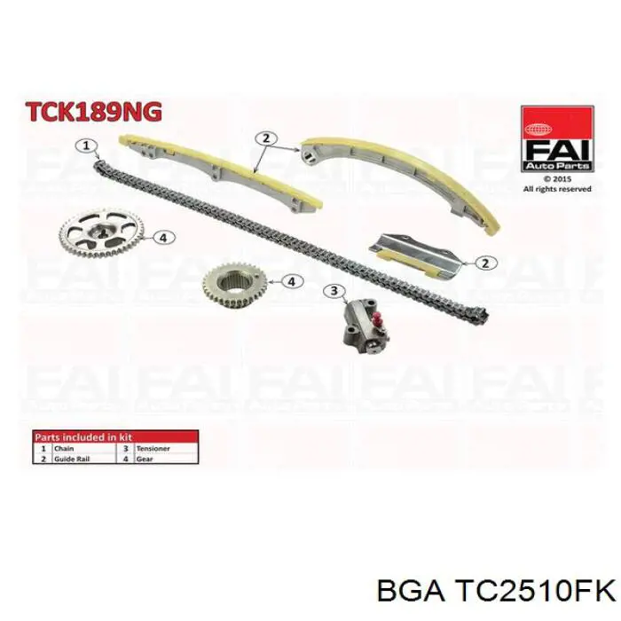 Łańcuch rozrządu, zestaw BGA TC2510FK cena, od 199,26 USD