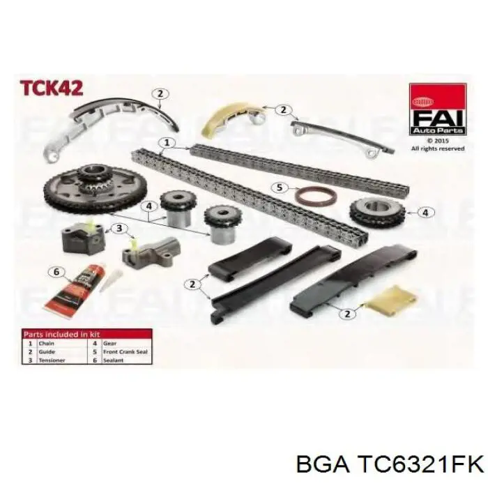 Łańcuch rozrządu, zestaw TC6321FK BGA