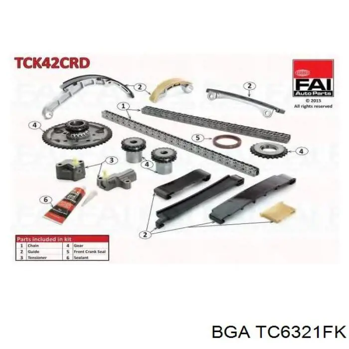Łańcuch rozrządu, zestaw TC6321FK BGA
