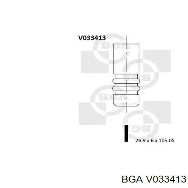 Zawór dolotowy/ssący BGA V033413 cena, od 7,39 USD
