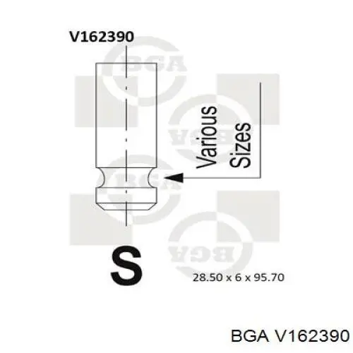 V162390 BGA zawór dolotowy/ssący