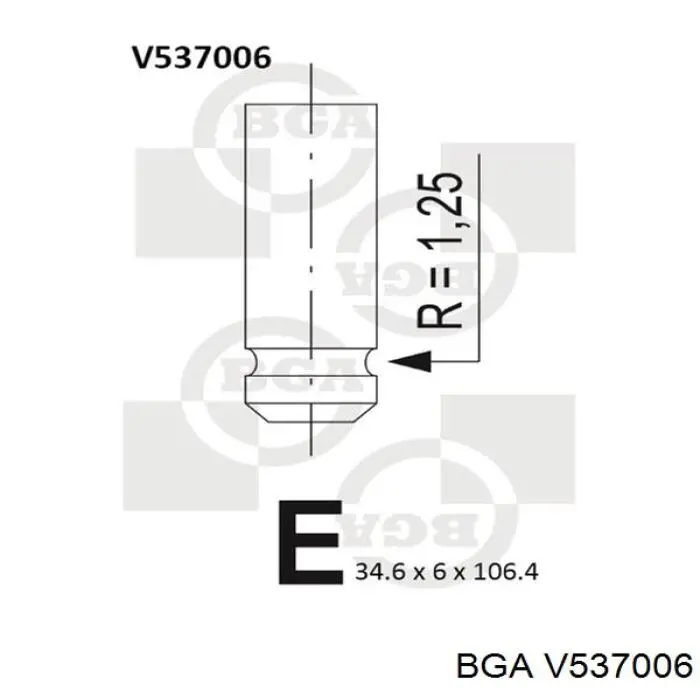 V537006 BGA zawór dolotowy/ssący