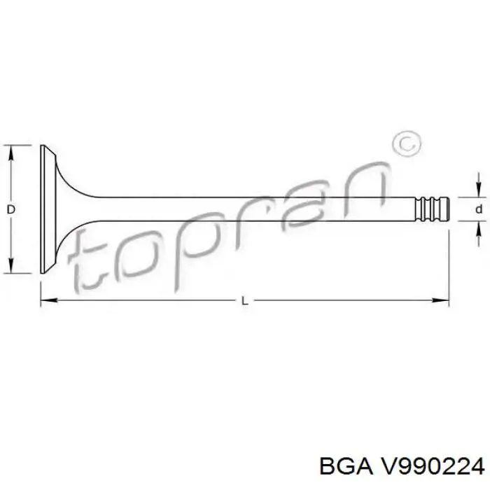 Zawór wydechowy BGA V990224 cena, od 8,40 USD