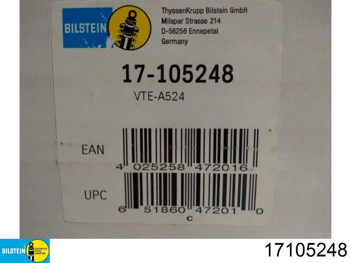 Do koszyka 17105248 Bilstein Amortyzator przedni