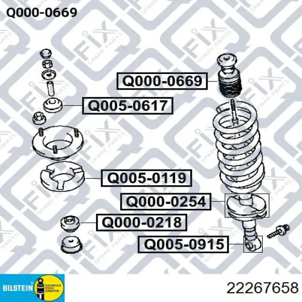 Amortyzator przedni lewy Bilstein 22267658 cena, od 89,20 USD