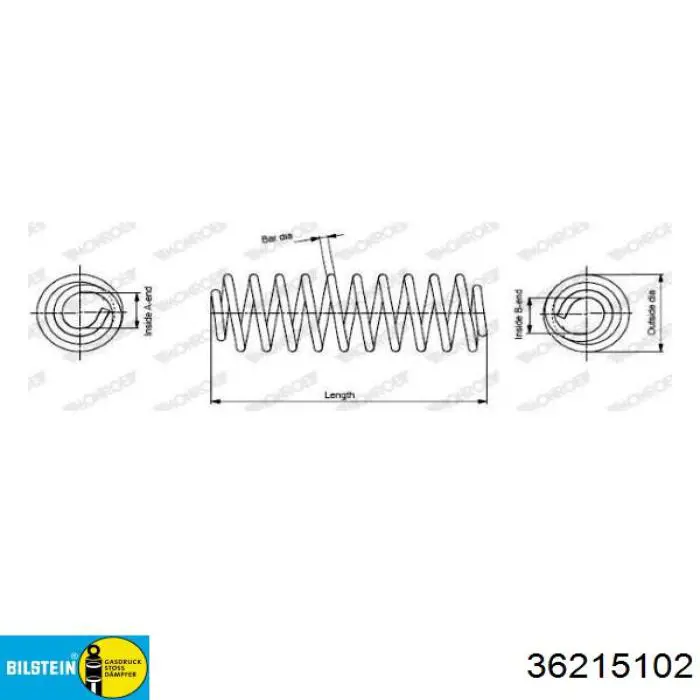 Do koszyka 36215102 Bilstein Sprężyna tylna
