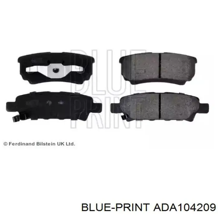 Okładziny (klocki) do hamulców tarczowych tylne Blue Print ADA104209 cena, od 18,57 USD