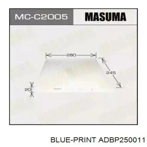 Filtr kabiny Blue Print ADBP250011 cena, od 12,36 USD