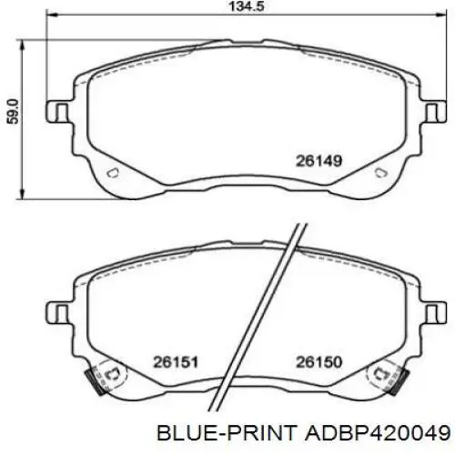 Klocki hamulcowe przednie tarczowe Blue Print ADBP420049 cena, od 32,93 USD