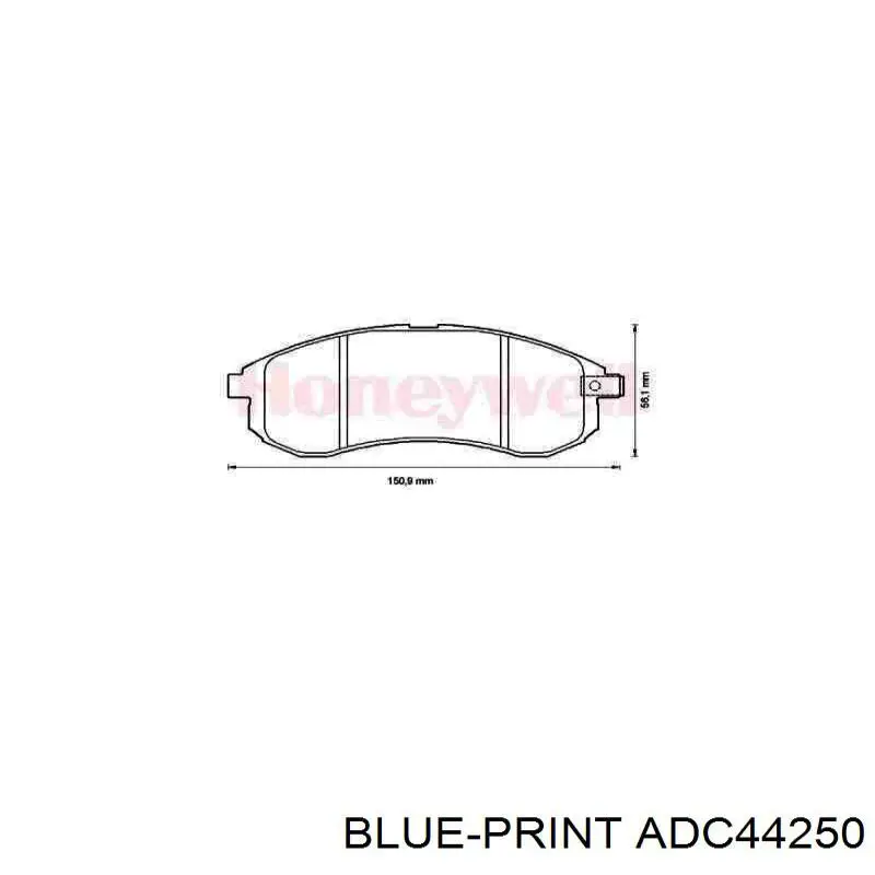 Do koszyka ADC44250 Blue Print Klocki hamulcowe przednie tarczowe