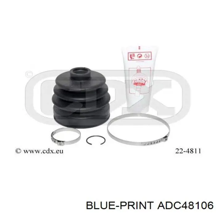 Do koszyka ADC48106 Blue Print Osłona przegubu homokinetycznego półosi przedniej zewnętrzna