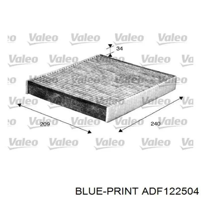 Do koszyka ADF122504 Blue Print Filtr kabiny