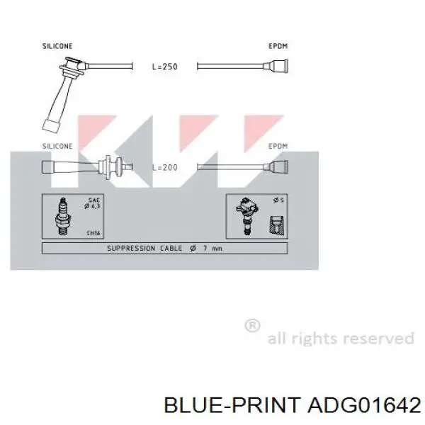 Zestaw przewodów wysokiego napięcia Blue Print ADG01642 cena, od 31,94 USD